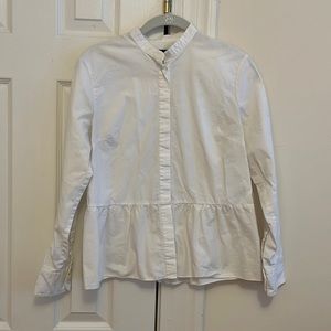 J.Crew White Peplum Blouse